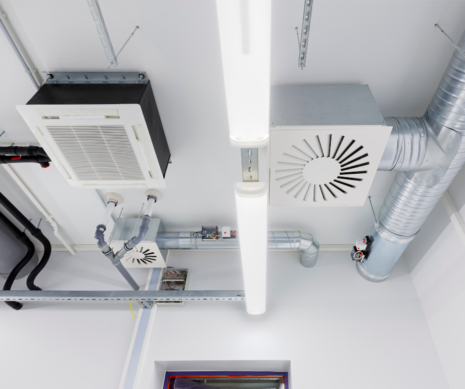 Part of a HVAC system managed by a building management system